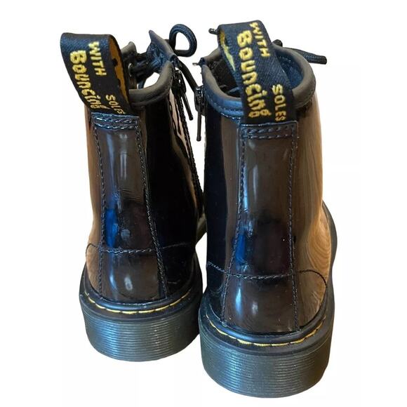 Dr Martens Youth Kids Black Delaney Side Zip Boots Glossy Sz 3 DOC Docs - Picture 5 of 11